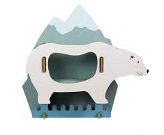 Werkhaus - Guardaroba in Legno, Motivo: Orso Polare, 42 x 40 x 12,5 cm