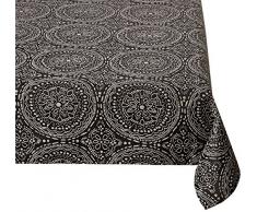 Lovely Casa Kolam Tovaglia 140Â x 140Â 100% PE Poliestere Nero 140Â x 140Â cm