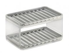 InterDesign Forma Porta spugne cucina con 2 ripiani | Portaspugne per accessori cucina | Ideale per spugne, pagliette e molto altro | Acciaio/plastica spazzolato/trasparente