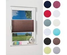 K-home Klemmfix Palma, Tenda plissetata, Marrone (Moka), 80 x 210 cm
