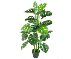 Leaf Pianta di Monstera Artificiale, 100 cm, Colore: Nero