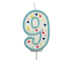 PME CA069 Candela Numero 9, Cera, Blu, 4 x 1 x 6.3 cm