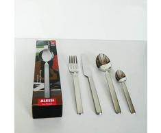 Alessi Dry Servizio di Posate 4 Pezzi, Acciaio Inossidabile 18/10 Lucido con Manico Satinato, 2.4 x 24.5 x 5.5