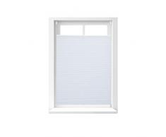 Relaxdays 10021308_742 Tenda a Rullo Plissettata, Poliestere, Bianco, 80 x 130 cm