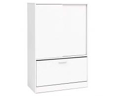 Wohnling Lump B02 Scarpiera, Nobilitato / Plastica, Bianco