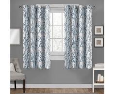 Exclusive Home coppia di tende con occhielli, per finestra tenda a pannello, poliestere, verde acqua, 160 x 137 cm