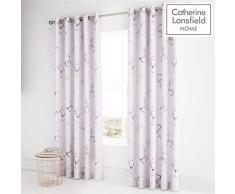 Catherine Lansfield Enchanted Tende con Occhielli, Motivo: Unicorno incantato, Rosa, 66 x 72, 2 Set