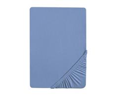 Biberna 77155/256/041, lenzuola singolo singolo In Cotone Jersey Elastico, Blu (Ozeanblau), 140 X 200 cm - 160 X 200 cm