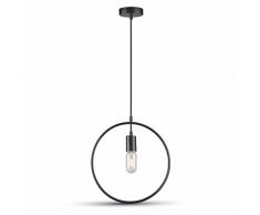 Lampadario Portalampada Circolare 1MT E27 Ð¤320mm-Metallo Nero
