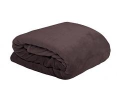 Lovely Casa, Coperta in Poliestere, Marrone (schokoladenbraun), 180 x 220 cm