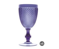 Excelsa Diamond Set 6 Calici Vino Infrangibili, Blu, 6