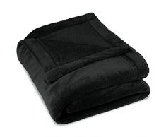 CelinaTex Coperta Montreal, in Pile di Microfibra, Poliestere, Nero, 150 x 200 cm