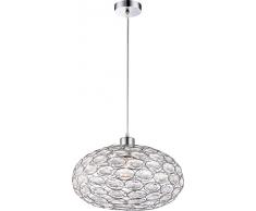 Globo Megi - Lampadario a sospensione, a 1 luce, glühlampe, plastica, chrom