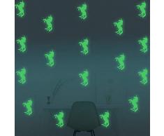 Fillplus Wall Stickers Unicorn Glowing Sticker murale Decalcomanie Arte Soggiorno Scuola Materna Ristorante Hotel Cafe Ufficio Decorazioni per la casa Decorazione, Multicolore