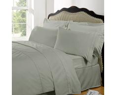 Highams Luxurious Plain Dye Lenzuolo con angoli, matrimoniale, Grigio Argento