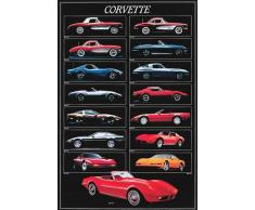 Empire Poster di auto Corvette con accessori multicolore