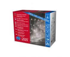 Konstsmide 3702-003 / Tenda di luci Microlight di Pioggia ghiacciata / 200 lampade Trasparenti / 24V trasformatore da Esterno/Cavo Trasparente