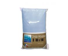 Nuit des Vosges 2096859 Cotoval Lenzuolo con Angoli Cotone in Tinta Unita Celeste 80 x 190 cm