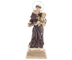 Joana Darque JD713 Statua Decorativa SantAntonio, Marfinite, Marrone, 35x13x17 cm