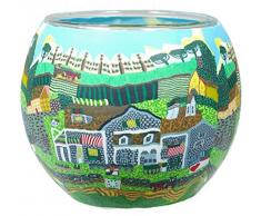 Him Fattoria Scozzese Portacandele, Multicolore, 11x11x9 cm