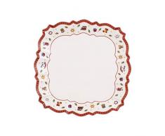 Villeroy & Boch Toys Delight Piatti da Portata, Quadrato, Porcellana, Bianco/Multicolore, 26x26x0.1 cm