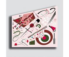 Quadro Moderno KANDINSKY stile 50x70 cm COMPOSIZIONE Astratto - RIPRODUZIONE STAMPA SU TELA Canvas grande camera da letto Quadri Moderni Arte Astratto Cucina Soggiorno