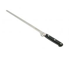 Home Coltello Prosciutto Lama Stretta Arredo Cucina, Inossidabile, Acciaio/Nero, 24 cm