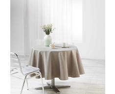 Douceur d Interno Tovaglia Rotonda, Poliestere, Grigio, 180 x 180 cm