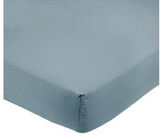 AmazonBasics - Lenzuolo con angoli in microfibra, 160 x 200 x 30 cm, Blu spa