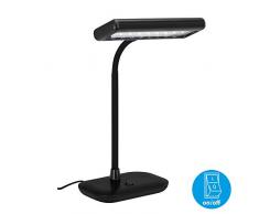 Briloner Leuchten Tavolo a LED, Lampada da Giorno 6.500 Kelvin, 800 Lumen, 7,5 Watt, incl. Interruttore, Girevole e inclinabile, Nera, 440x230x120 mm (HxLxP) 7.5 W, Nero