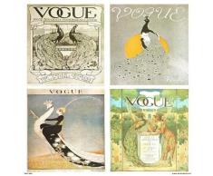 onthewall Vogue Vintage di Pop Art Poster Stampa Multi Birds (PDP 025)