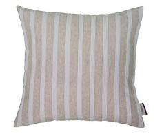 Tom Tailor 564138 Fodera per Cuscino T-Linen Stripes, 60 x 60 cm, Tessuto Misto, Colore Bianco