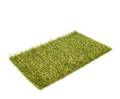 Goezze Shaggy - Tappeto a Pelo Lungo a Effetto Metallizzato Tinta Unita 60x100cm Verde