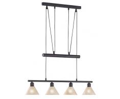 Trio Leuchten Stamina Trio 3751041-24 Reality Lampadario a Sospensione, 66x14 cm, Nero E14