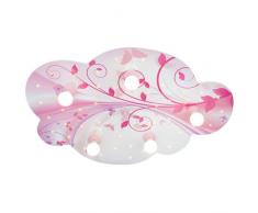 Elobra plafoniera fiore nube-fantasia con LED di notte, rosa 128 015