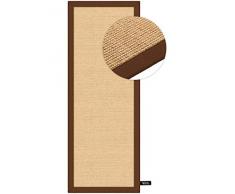 benuta Sisal - Tappeto con Bordo in Fibra Naturale, per corridoio e Soggiorno, Marrone, 68x240 cm