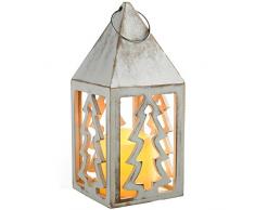 WeRChristmasÂ âÂ Cuore lanterna decorazione natalizia, in legno, Legno, White, 10.5x10.5x21.5 cm