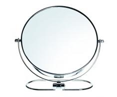 HIMRY pieghevole a doppia faccia specchio cosmetico 8 inch, 7 X Ingrandimento, girevole a 360 °. Specchio Cosmetico Specchio da tavolo, 2 Specchio: normale e 7 – Ingrandimento, cromato, KXD3125 – 7 X
