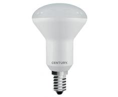 Century LR50-051430 Led Reflector LED, Attacco E14, 5 W, 3000 K, 470 Lm, Plastica, Bianco, a riflettore