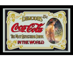 Empire 537270 - Quadro Coca Cola Classic, su Vetro Stampato con Cornice in plastica Effetto Legno, 30 x 20 cm