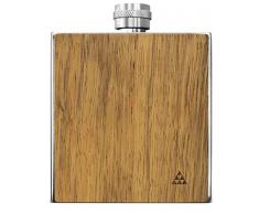 SmartWoods Borraccia in Acciaio Inox con Rivestimento in Legno Naturale, calcestruzzo Trasparente o Pietra, 177 ml, Idea Regalo Frake, 15x10x2,5