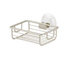 InterDesign Classico Portasapone a Ventosa, Metallo, Beige, 13.5x14x4.5 cm