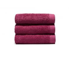 Home Basic - Set 3 Asciugamani: ospite 33x50 cm, Viso 50x100 cm e Telo 100x150 cm, Colore Prugna