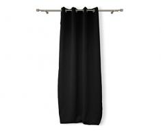 Soleil dOcre 032230 - Tenda in poliestere con occhielli,Modello Alix,Poliestere, Nero, 140 x 180 cm