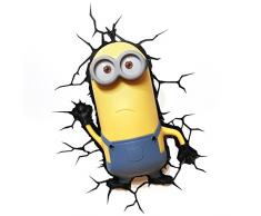 3D Light Fx Minions Kevin con Timer Lampada LED, Multicolore