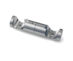 Gardinia Adattatore per aste per Tende a soffitto, Supporto per 2 aste, Aperto, Kit Montaggio Incluso, 20 mm Diametro, Cromato