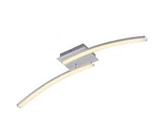 Briloner Leuchten 3259 - 029 - Lampada da soffitto a LED, lampada da soffitto, 2 luci, 2 X 6 W, Luce Bianca Calda Curvilinea, 55.4 cm, Alluminio, in metallo, 6 W, in alluminio, metallo;plastica