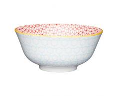 Kitchen Craft - Ciotola in gres Smaltata, Motivo: Geometrico Blu, 15,5 x 7,5 cm