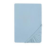 Biberna 77866/001/322 - lenzuola singolo singolo in jersey con angoli elasticizzati 140 x 200 cm - 160 x 220 cm blu