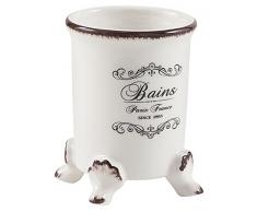 Gedy Amelie portaspazzolini, Ceramica, Bianco, 8Â x 8Â x 11,3